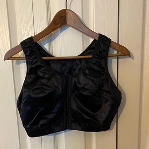 Enell Size 3 Black Sportbra (38D-F approx) front closure back support Enell.com